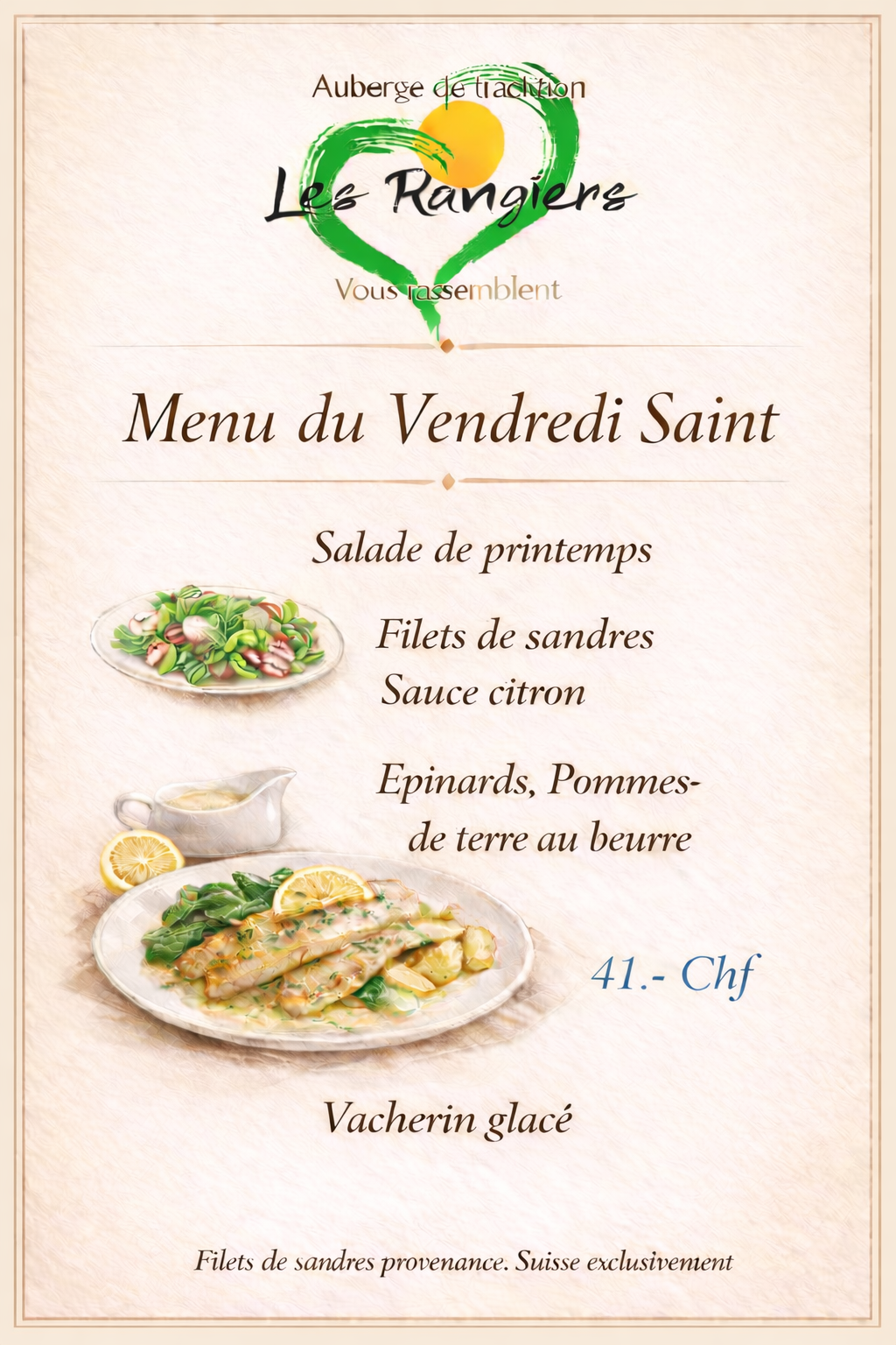 Menu du Vendredi Saint